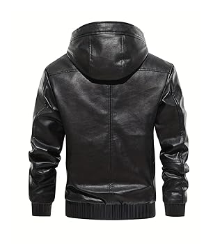 INVACHI Men's Faux Leather Jacket Motorcycle Bomber Jacket